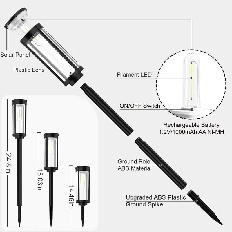 Solar Pathway Lights Outdoor Solar Pathway Garden Lamp Waterproof Landscape Lights Walkway Driveway Lawn Patio Garden Decor