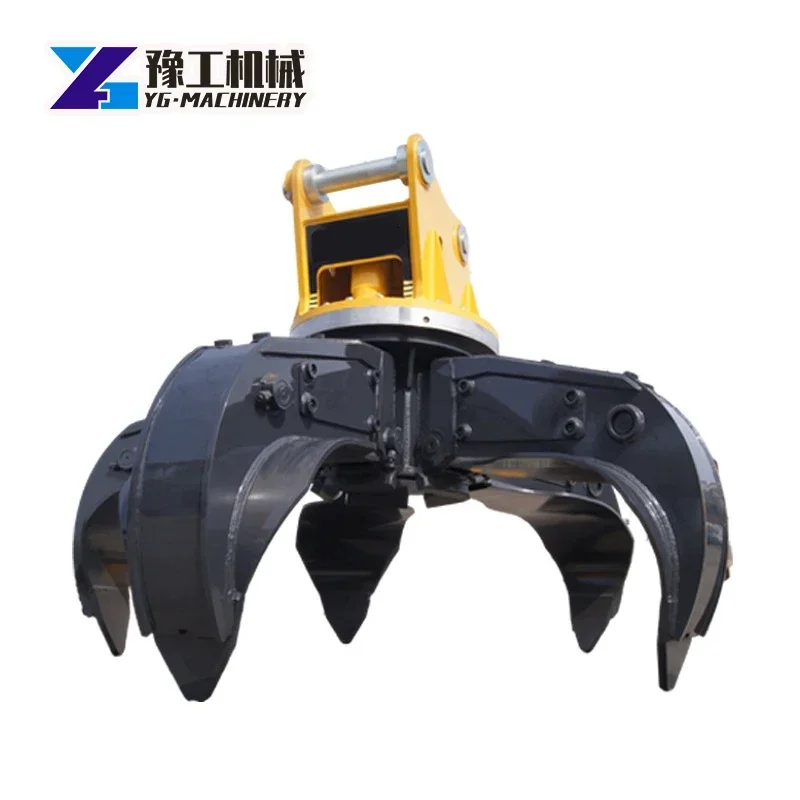 

YG Excavator Crane Attachment Steel Scrap Grabber Hydraulic Orange Peel Grapple Grappling Dummy Trailers Grab for Saudi Arabia
