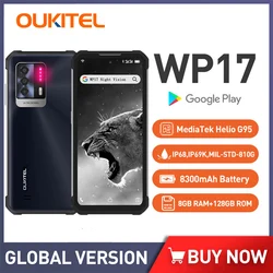 Oukitel WP17 IP68 Rugged Smartphone 8300MAH 8GB+128GB Android Mobile Phone 64M NFC Global Android 11 4G Cell phone