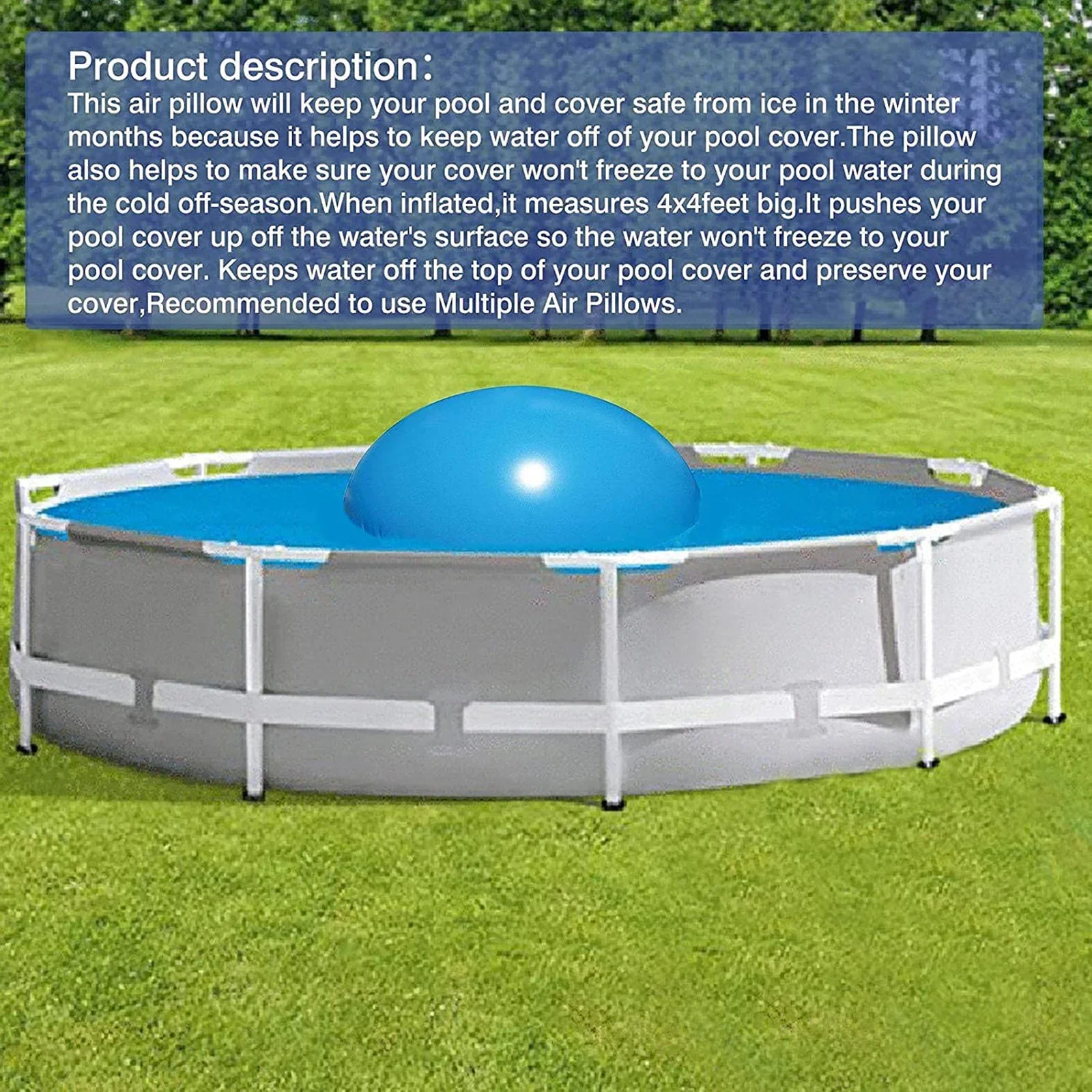 Durable Air Pool Pillow PVC Pool Cover Air Pillow Durable Winterizing Cover Cold Resistant for Above Ground Pools Swimming Pool Cover
