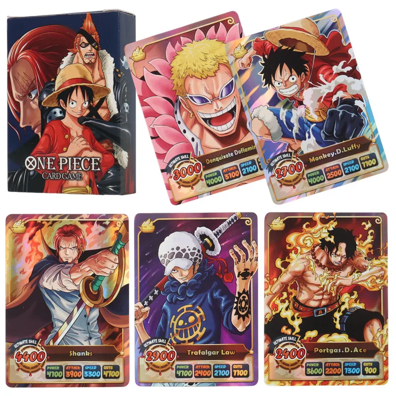 

50Pcs One Piece Card English Version Holographic SSR Collection Cards Luffy Shanks Anime Character Carte for Children Gift Toys