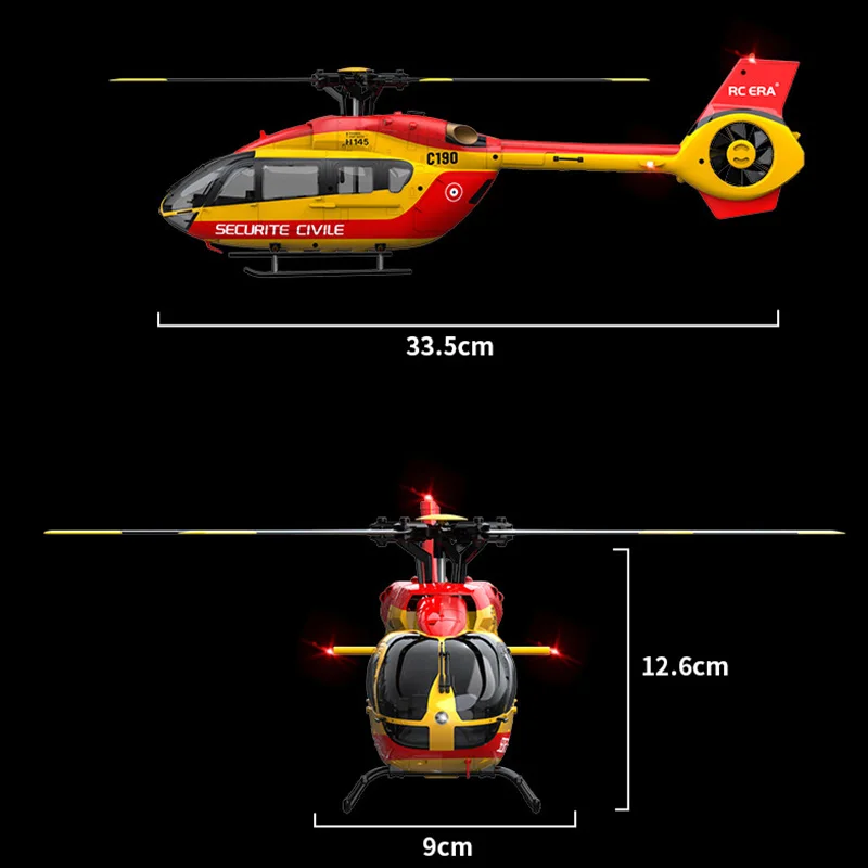 RC ERA C190 Hélicoptère RC 2.4GHz 320mm Orange/Noir/Rouge