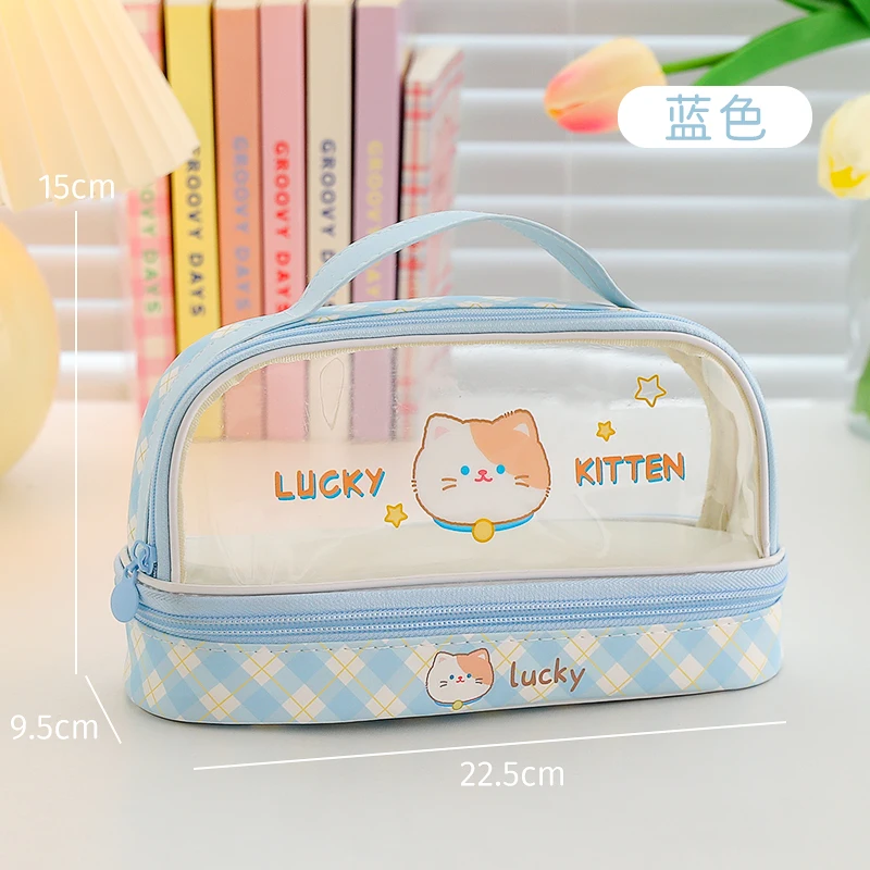 pencil case school for girls school pencil case for girls utiles escolares  carton estuche lapices with Compass multifunction