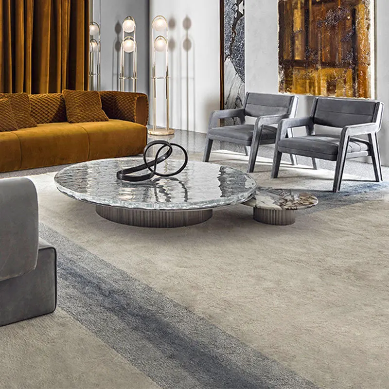 

Crystal coffee table high-end designer Italian light luxury stainless steel household acrylic round coffee table