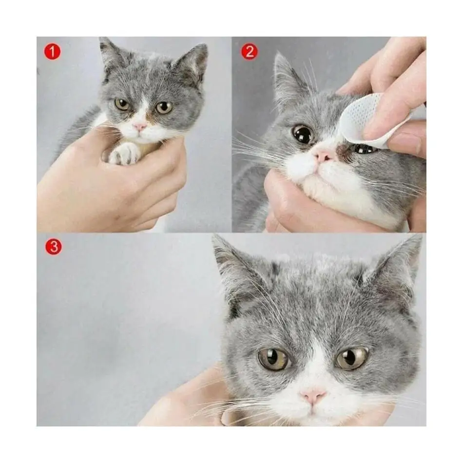 130 Pcs/set Grooming Tear Stain Remover Gentle Non-foaming Wipes Towels Dog and Cat Cleaning Wipes Pet Eye Wipes