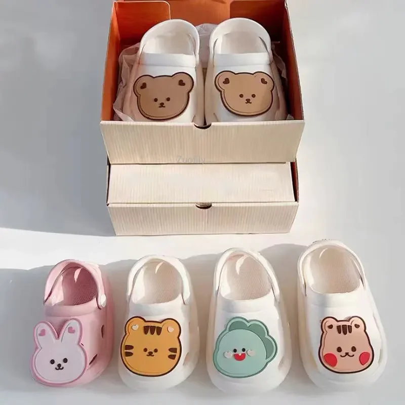 Kids Sandals Garden Clogs Shoes EVA House Slippers Children EVA Garden Clogs Slippers Baby Cute Cartoon Sandals Summer Boys Girls Mules Light Weight Sandals Non-Slip Kids Slides