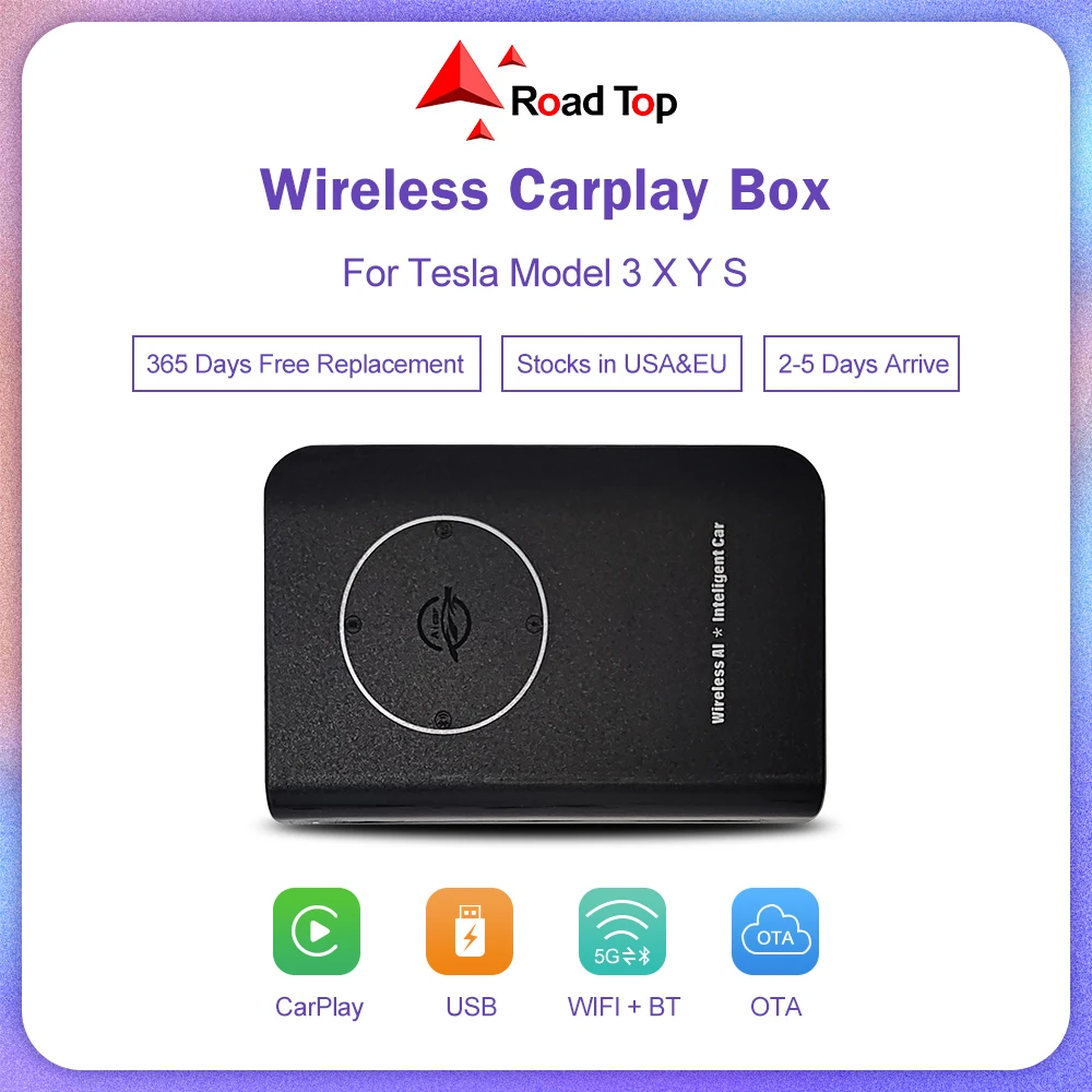 Road Top T2c Wireless Carplay For Tesla Model 3 Model X Y S Wireless
