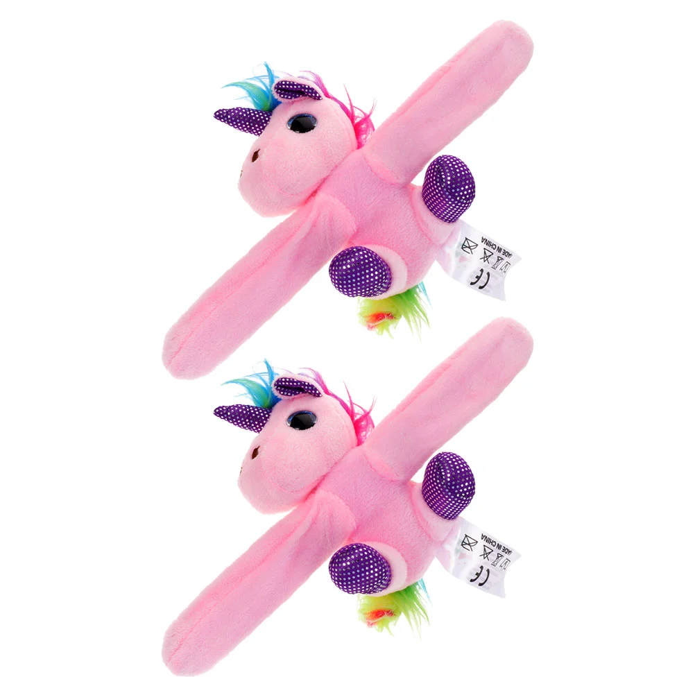 

2 Pcs Bracelet Stuffed Animals Slap Bands Printing for Girls Novel Bracelets Kids Pp Cotton Plush Child