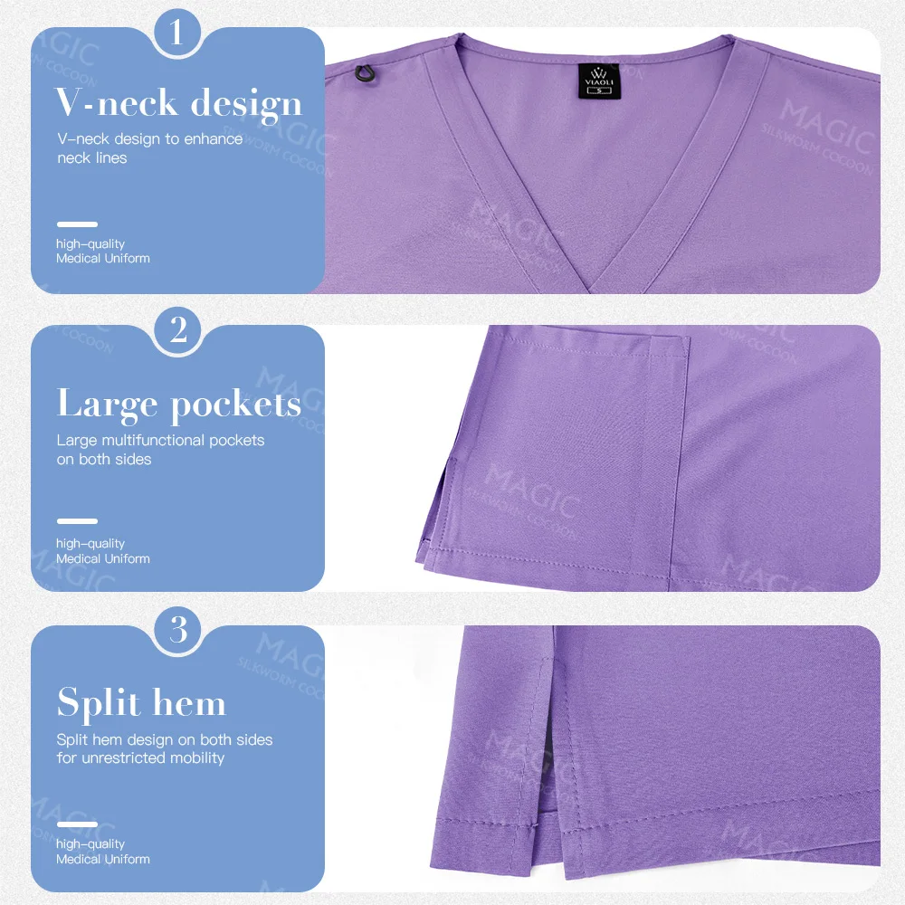 Nursing Scrubs Uniforms Unisex Jogger Set Spandex Medical Hospital Scrubs Uniform Pet Grooming Veterinary Work Clothes medical uniform