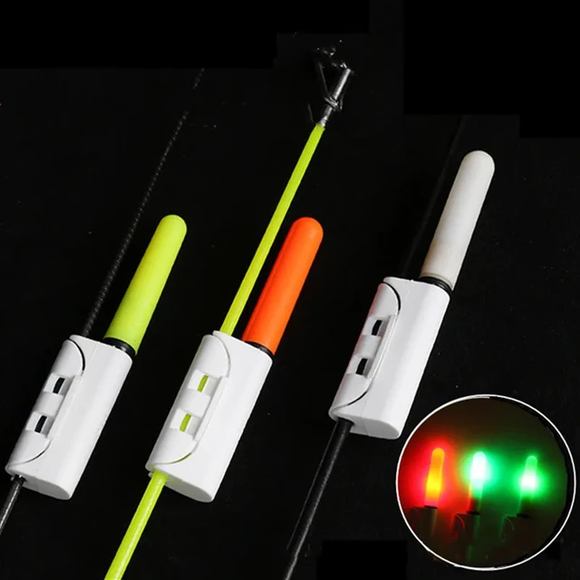 2-Pieces Waterproof Removable LED Light Fishing Rod with 1-Hole USB Charger and 2-Pieces Cr425 Battery in Green