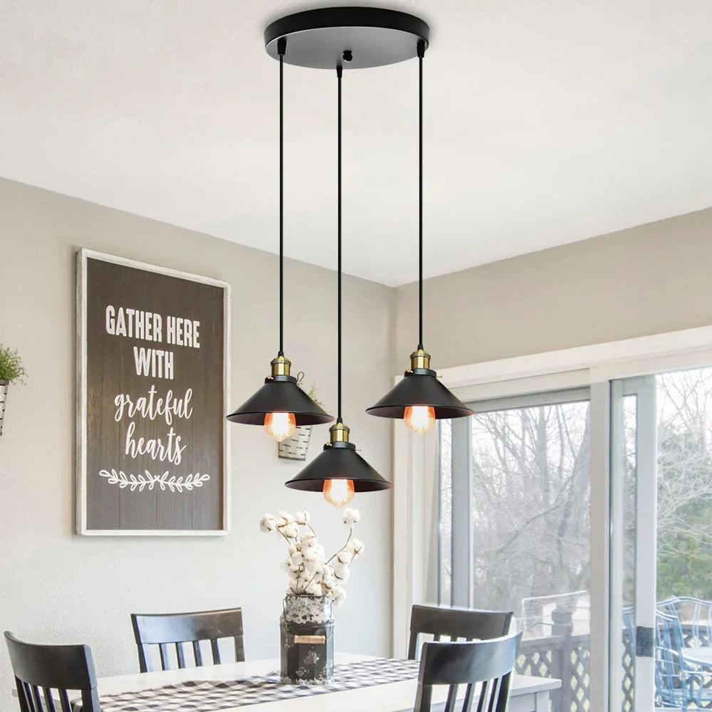 Retro Pendant Light Loft Retro Chandelier Pendant Lamp E27 Industrial Hanging light Edison Home Lighting Living Room Balcony