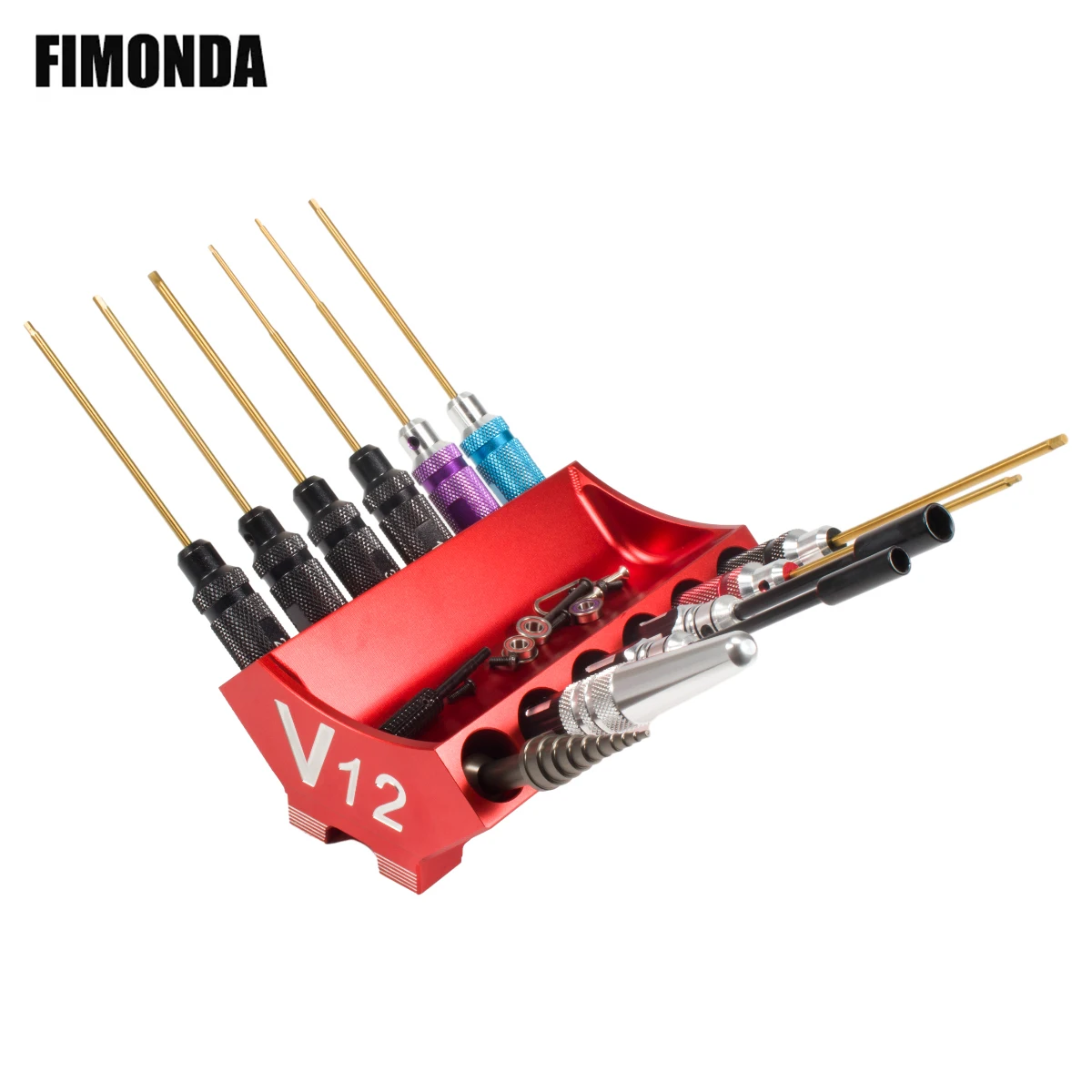 V12 Cacciaviti In Alluminio Stand Rc Tools Organizer Vassoio A Vite Per 1/10 Crawler Drift Car Boat Fpv Drone Aereo Elicottero Fai Da Te