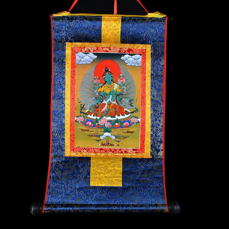 

Wholesale Buddhist supplies--120CM LARGE--Buddhism ART silk the Buddha Bodhisattva Tara(Green) Thang-ga Thangka Buddha art