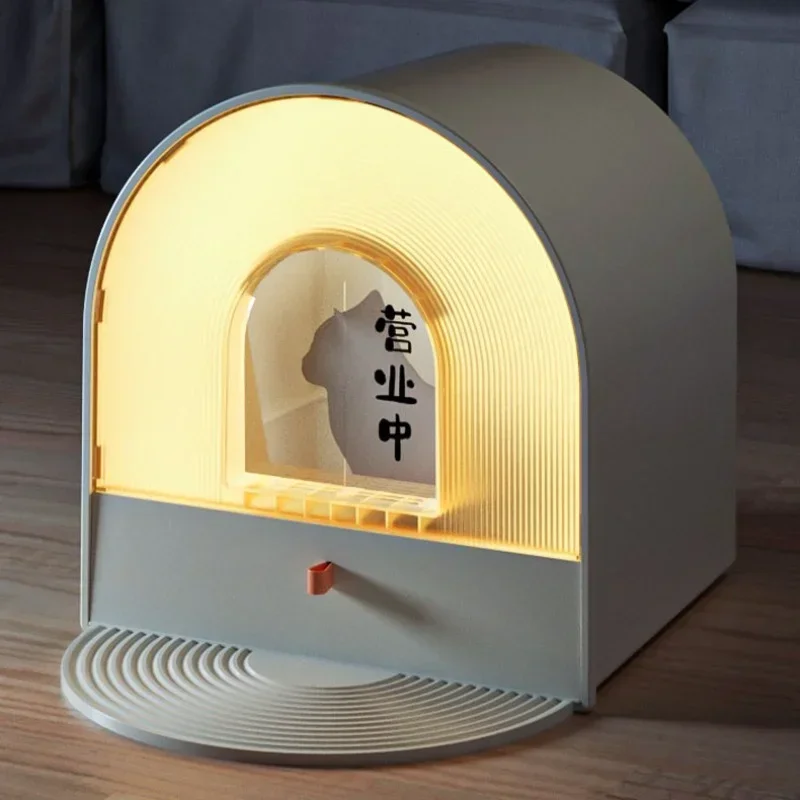 

Fully Enclosed Cat Toilet Drawer Design Cat Litter Box Large Odor Proof House for Cats Waterproof Curtain Sandbox Cat