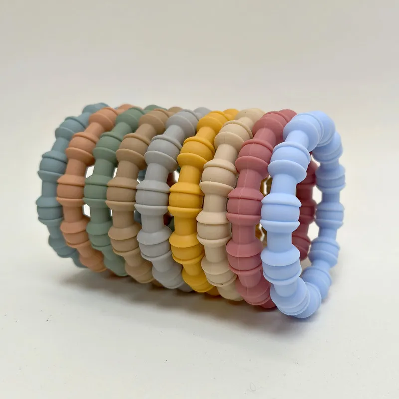 1/9pcs Baby Silicone Teether Children's Bracelet Baby Teething Stick Children's Oral Muscle Trainer Biteable Water Boiler