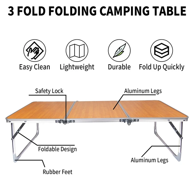 Table Pliable de Camping Table de Jardin Pliante Plastique Robuste