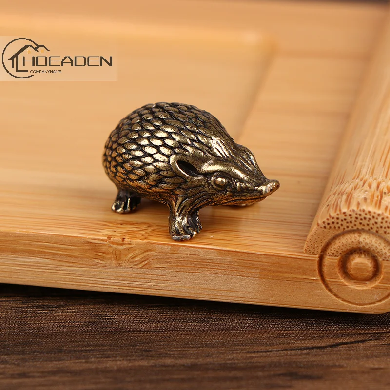 

1Pc Copper Hedgehog Small Ornaments Antique Animal Sculpture Crafts Desk Tea Table Decoration Home Decor For Living Room