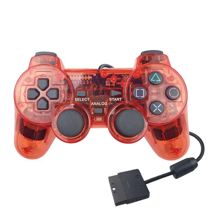 For Playstation 2 Console Game Controller Double Vibration Digital Joypad Wired Connection Gamepad Anti-sweat Anti-slip Joystick 