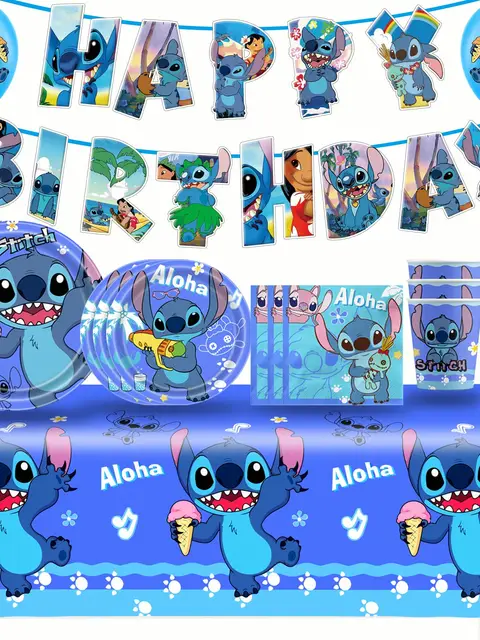 Decoraciones de Lilo & Stitch para Tartas de 20 personas, decoración de  feliz cumpleaños para niños, fiesta de cumpleaños, Baby Shower - AliExpress