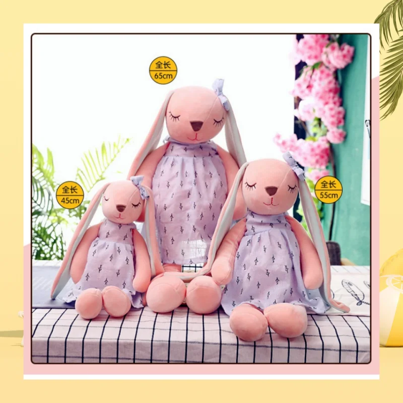 45CM Kawaii Long Ear Rabbit Plush Toy Baby Sleep Comfortable Doll Plush Animal Toy Children Boys and Girls Sleep Companion 4