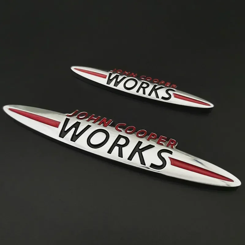 Chrome MINI JCW John Cooper Works 클럽 맨 컨트리 맨 R50 R52 R53 R55 R56 R57 R58 F55 용 프론트 그릴 엠블럼 배지 스티커 데칼