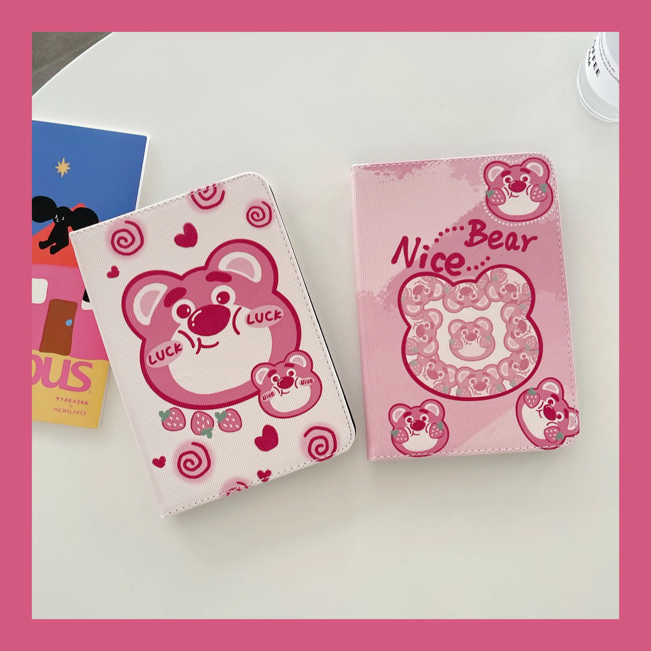 

Cute pink bear Tablet for IPad Air 5 4 IPad Pro 2021 Cover IPad 10.5 IPad 7 8 9 Th IPad Mini 6 5 4 3 2 IPad 10th 2022