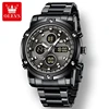 OLEVS 1106 Sport Digital Watch Gift Stainless Steel Watchband Round-dial Wristwatch Week Display Calendar Luminous Alarm 1