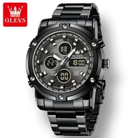 OLEVS 1106 Sport Digital Watch Gift Stainless Steel Watchband Round-dial Wristwatch Week Display Calendar Luminous Alarm 1