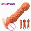 Silicone Penis Sleeve Extension Reusable Condom Delay Ejaculation Dildo Cock Extender Sexo Shop Dick Enlarge Sex Toys for Men 1