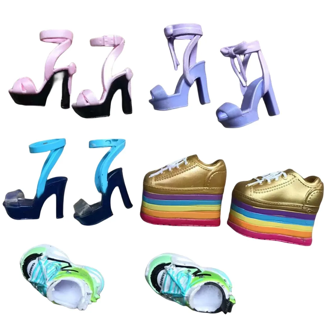 Rainbow Doll Shoes High Heels Sandals Personality Doll Boots 1/6 Decors Accessories doll shoes