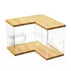 Transparent Acrylic Ladder Display Box Solid Wood Dustproof Storage Box For Blind Box Toys, Car Models Storage and Display 6