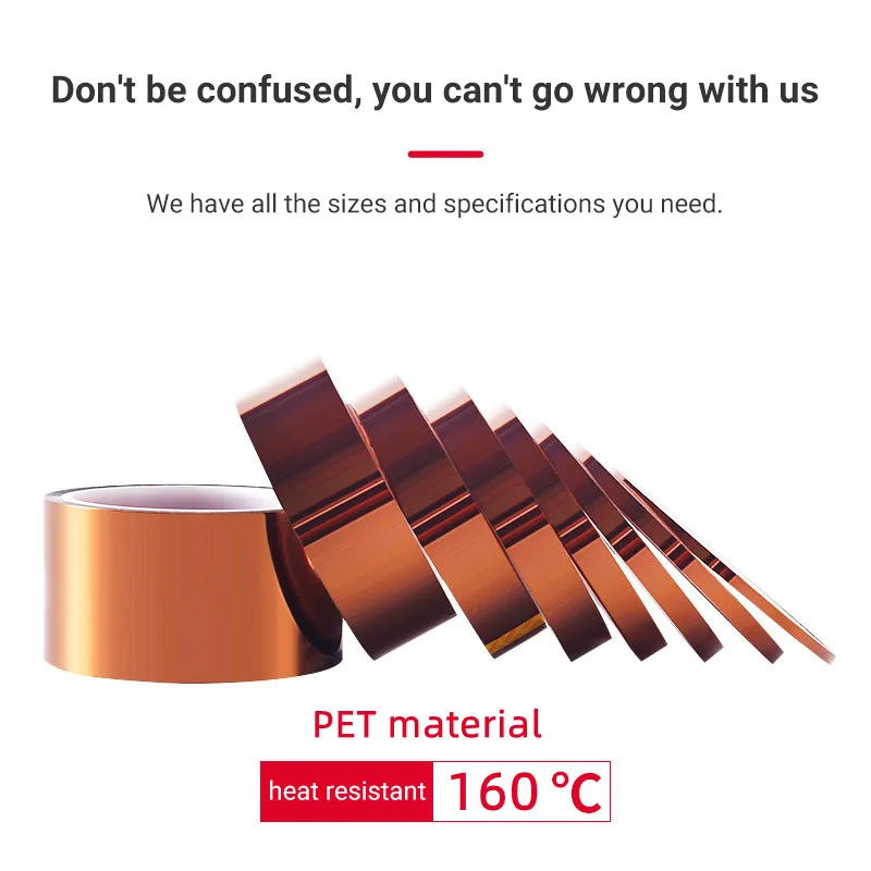 Kapton Tape Polyimide Adhesive Insulating Electric Heat For PCB insulation Protection 5-60mm