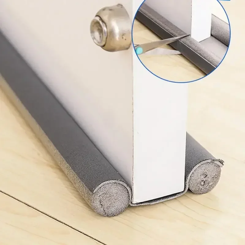 Door Seal Strip Windproof Seal Strip Draught Excluder Stopper Door Bottom Guard Double Protector Doorstop Dust-proof Blocker Sealer Soundproof