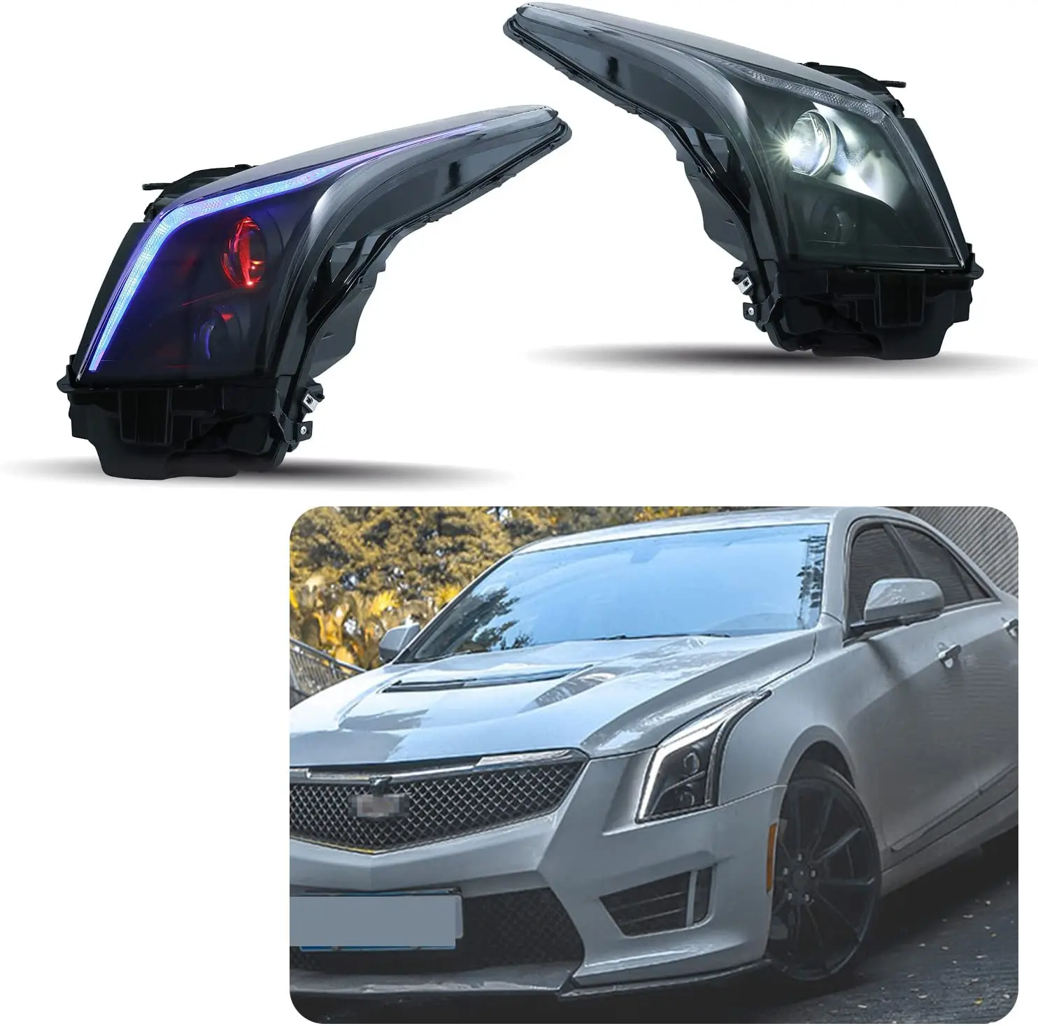 

Светодиодный ные фары для Cadillac ATS ATS-L 2013-2019 с запуском анимации последовательным индикатором, передняя лампа в сборе