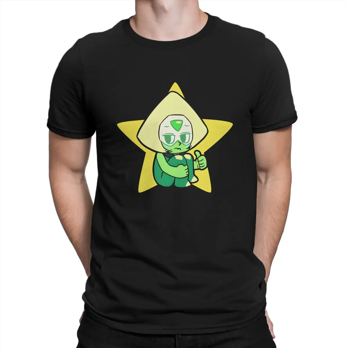 

Peridot T Shirt Men's 100% Cotton Novelty T-Shirt Crew Neck Steven Universe Tee Shirt Short Sleeve Clothes Printed