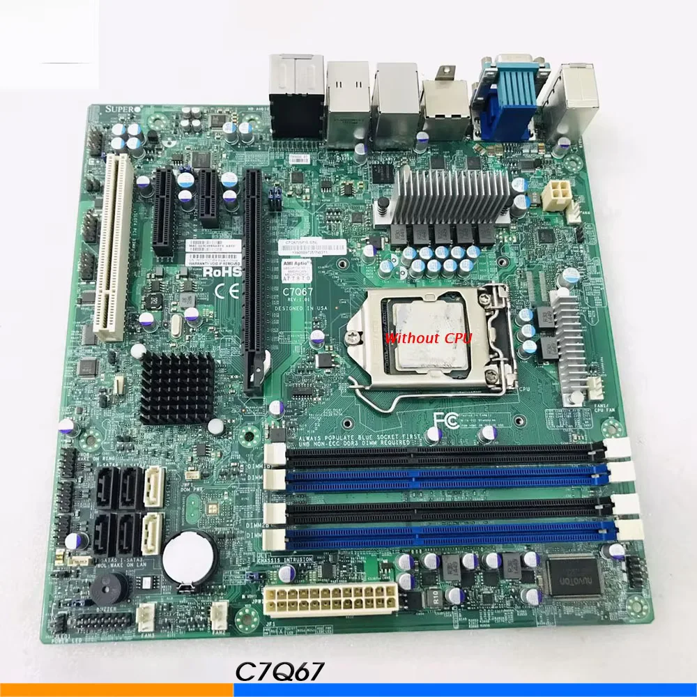 C7Q67 Workstation Motherboard For Supermicro 1155 DDR3 PCI E 2 0 Support Generation Core i3 i5