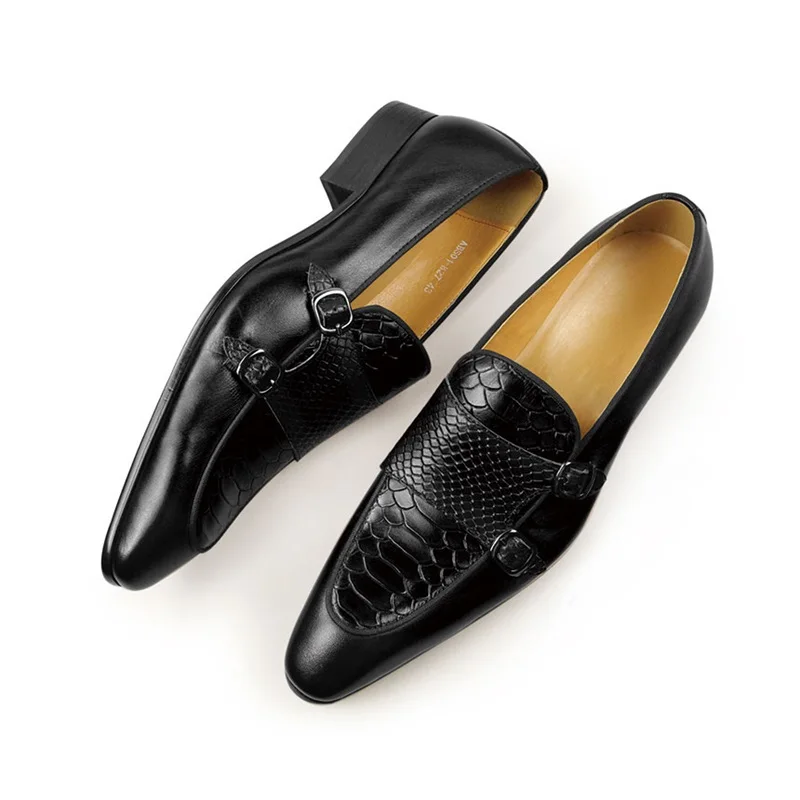 Comfortable Men Leather Shoes Red Black Color Loafers Rubber Bottom Casual Office Business Footwear Classic Retro Penny Man Shoe