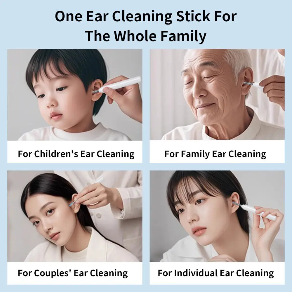 Smart Visual Ear Cleaning Set Earpick Bendable HD Clipable Tweezers All-in-1 Ear Rod Earwax Removal Kits