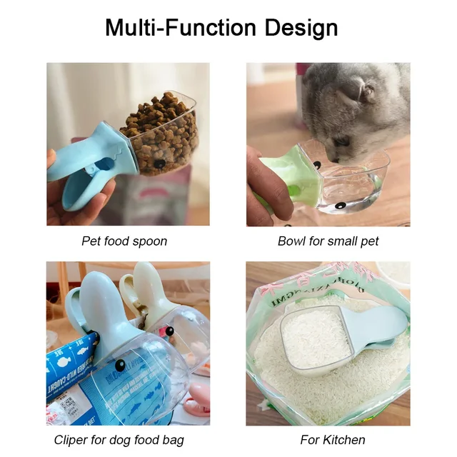 Pet Food Spoon for Cat Dog Bowls Multi-Function Bowl for Cats/Puppies/Small Dogs Scoop for Cat Food Dog Food Water Bowl Fountain 3