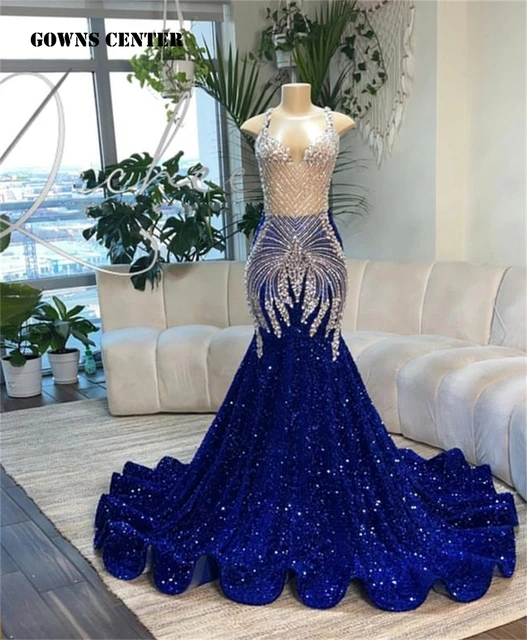 Royal Blue Ball gown Lace Wedding Dresses Prom Reception Party Gown 20 –  Siaoryne