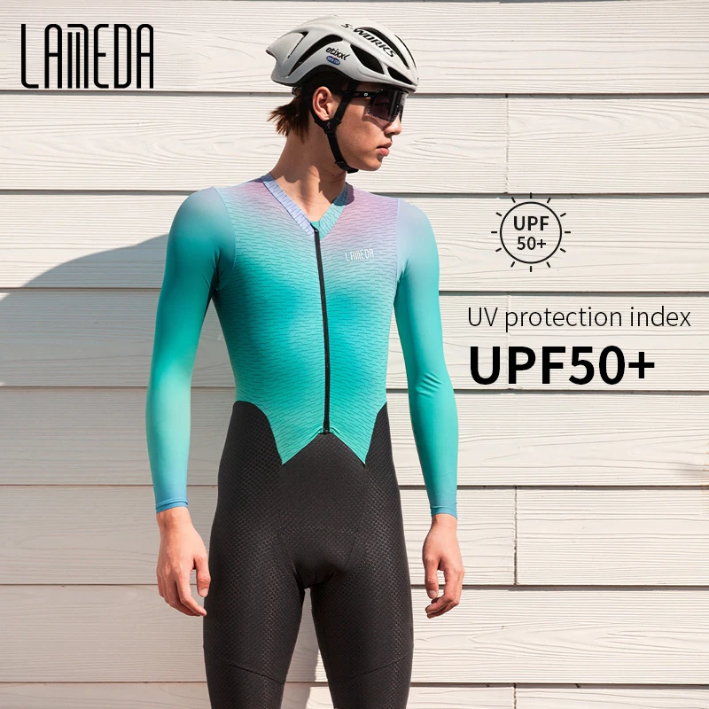 LAMEDA Pro Men‘s Cycling Jumpsuit Race Skinsuits for Cycling Speed Suit Long Sleeve Jersey Road Mountain Bike Shorts Bike Suits 3