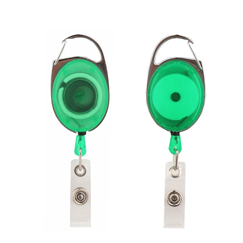 Retractable Badge Reel Zinc Alloy Plastic ID Lanyard Name Tag Card Badge Holder Reels Recoil Belt Key Ring Chain Clips