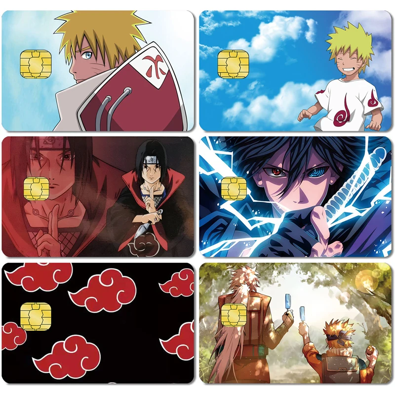 

New Naruto Waterproof Stickers Bank Credit Cards Bus Pass Anti-Scratch Stickers Anime Hinata Sasuke Itachi Collection Toys Gifts