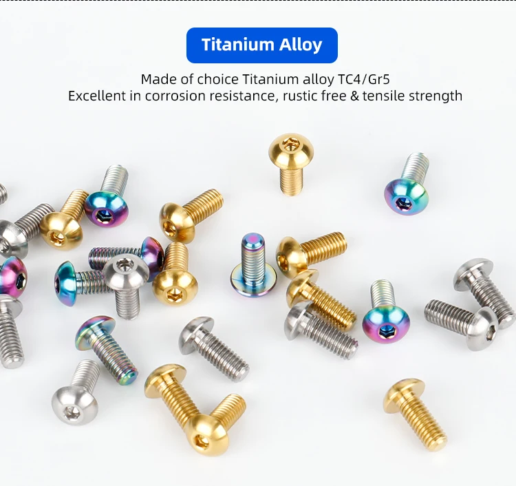 Description Picture 4 of itemDeemount M5*12mm Bicycle Bottle Cages Bolts Titanium TC4 Kettle Stand Fixing Screw 3mm Hex Head MTB Road Bike Fastening Parts