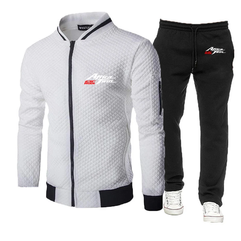 Africa Twin Crf 1000 L Crf1000 New Man Slim-fit Suit Round Neck Zipper Hoodie Coat Trousers Classic Sports Runing Printing Set