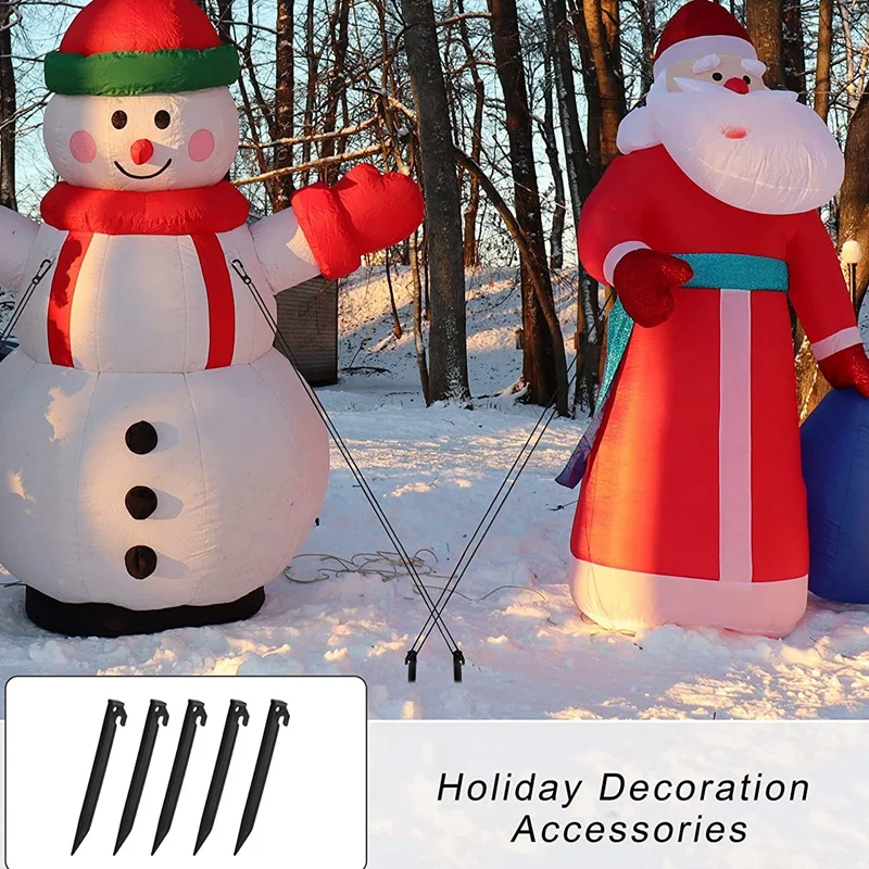 24 Pieces Plastic Inflatable Stakes 8.8 Inch Yard Fixed Stakes Anchoring Garden Decoration