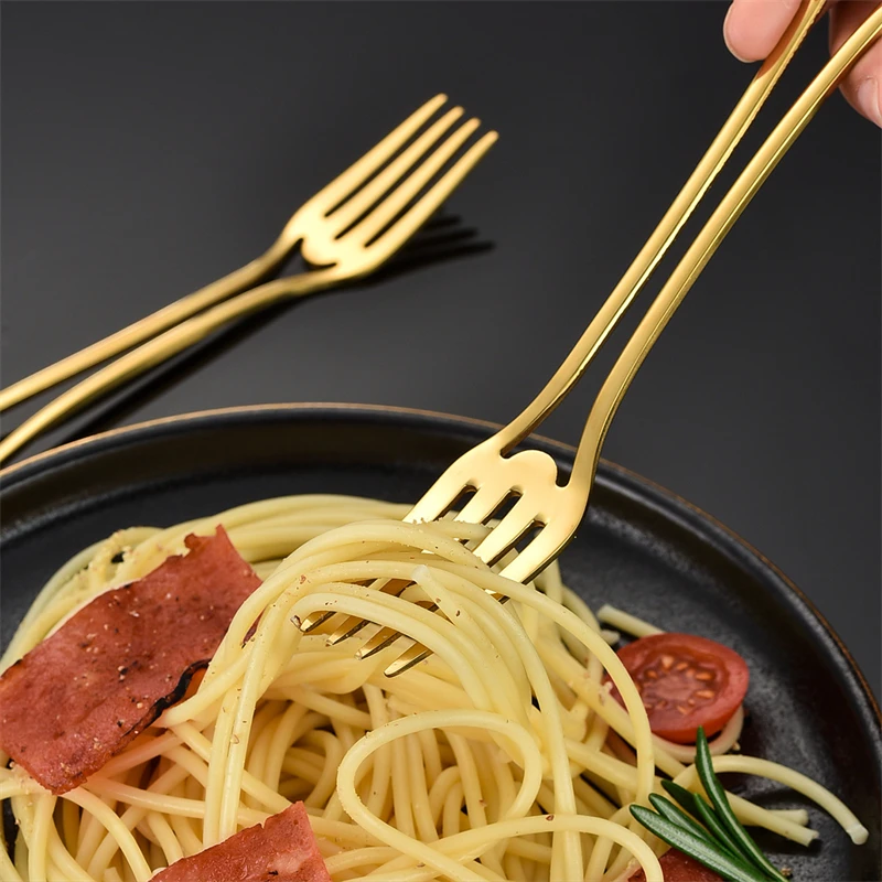 Creative Handle Stainless Steel Picnic Cutlery Set Knife Spoon Fork Teaspoon Portable Tableware Novel Kitchen Accessories