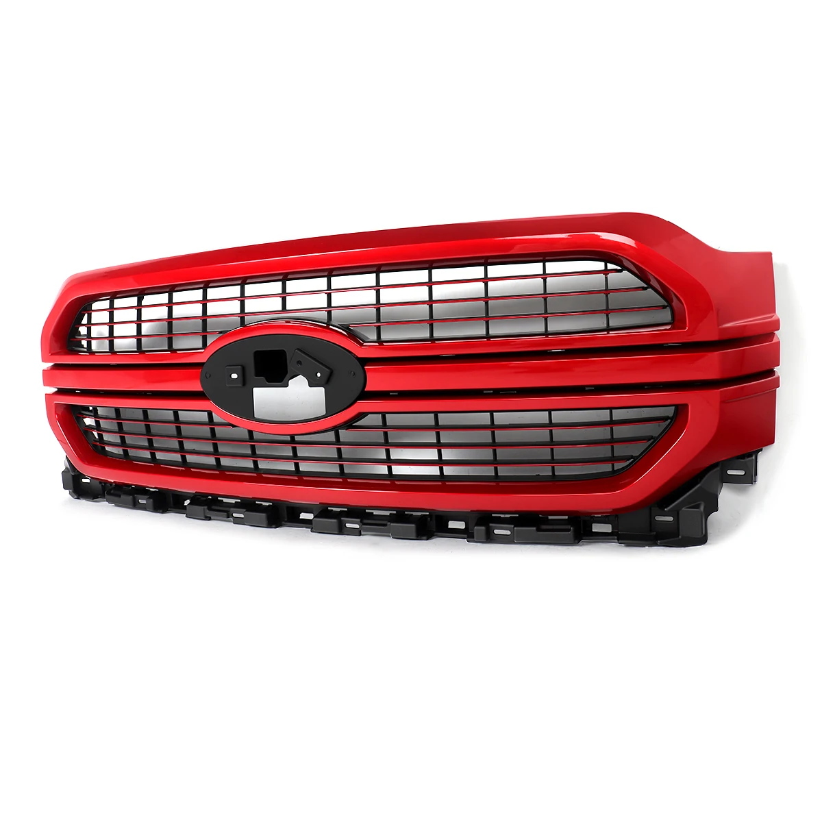 For 2021 2022 2023 Ford Limited Lariat F150 F-150 Front Grille Assembly Front Bumper Upper Grilles Modified Grills Rapid Red D4 - Image 4