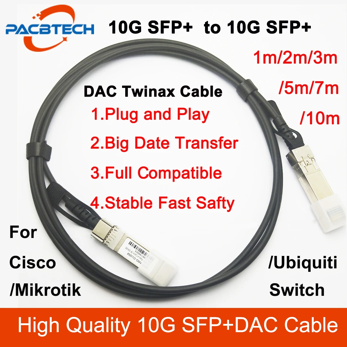 10G SFP+ Twinax Cable, Direct Attach Copper(DAC) Passive Cable, 0.5 10M