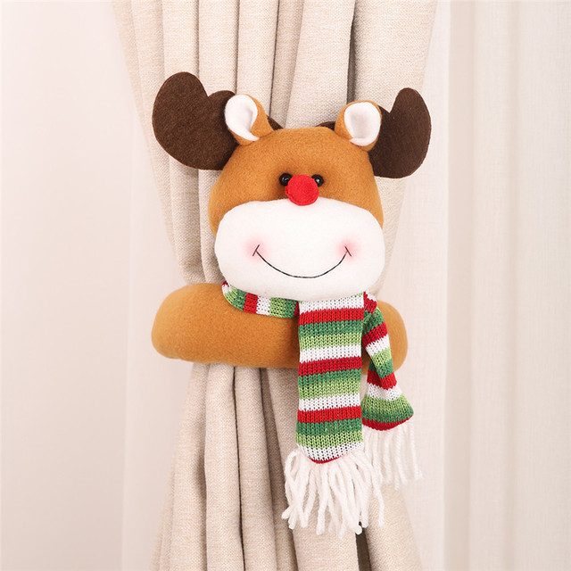 Curtain Buckle Doll Santa Elk Windows Christmas Curtain Decor Christmas Decor For Home Xmas Gift New Year Window Decoration